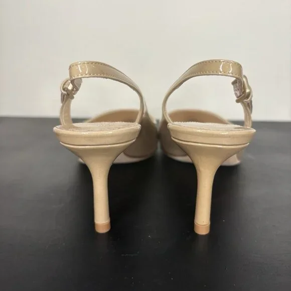 Jimmy Choo Sling Back Patent Leather Nude 2“ Heels - Picture 8 of 8